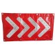 Flèche, bâche directionnelle chevrons lumineux à leds fond rouge fond noir