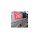 Flèche, bâche directionnelle chevrons lumineux à leds fond rouge fond noir