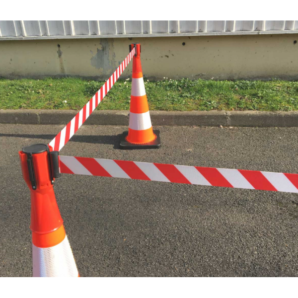 Enrouleur à Sangle 3m ou 4,5m pour Cône de Signalisation