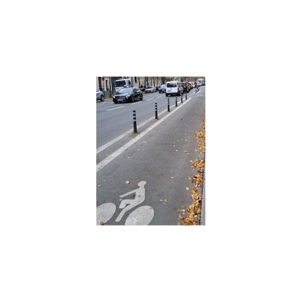 Poteau de balisage flexible noir avec bande blanches 2 hauteurs